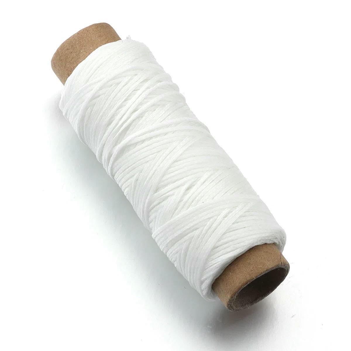 50yards/lot Polyester Flat Waxed Thread 150D 1mm Leather Sewing String Cord For Leathercraft Bookbinding Hand Stitching Thread-White