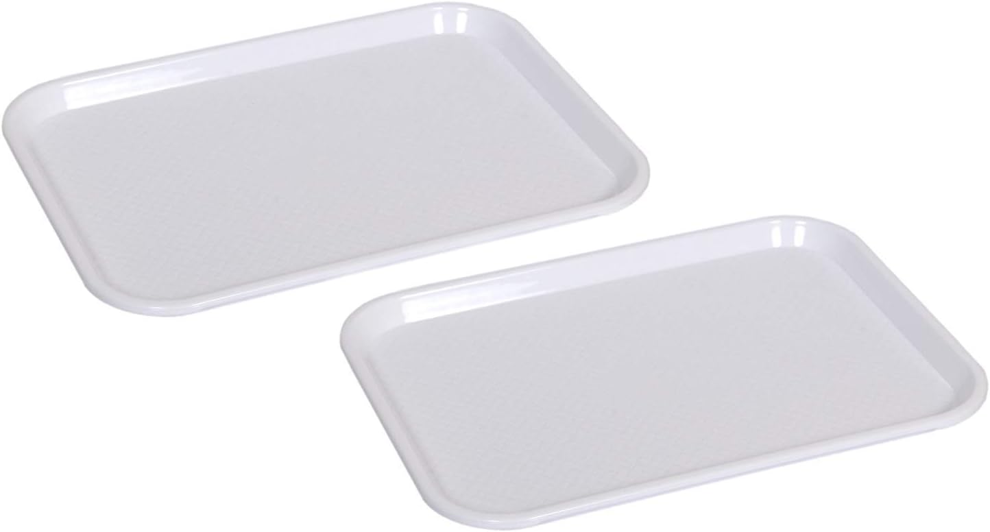 - Durable Multi-Use Plastic Serving Trays 18 Rectangular Plastic Trays for Kitchen (Pack of 2,White)