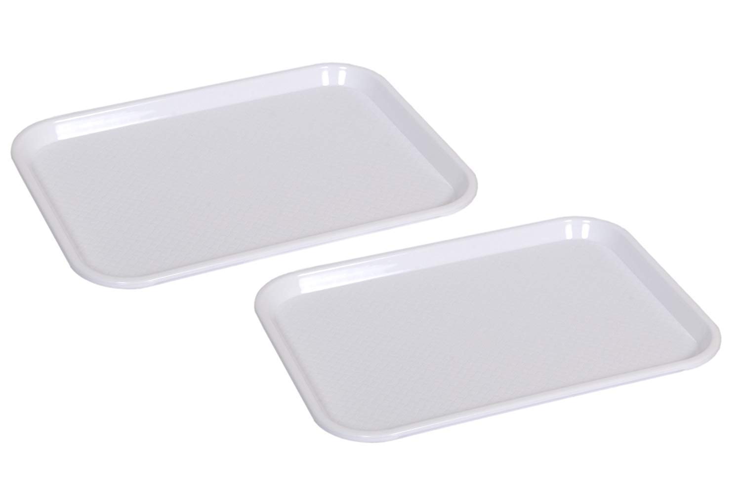 SWIFT INTERNATIONAL Durable Multi-Use Plastic Serving Trays 18 Rectangular Plastic Trays for Kitchen (Pack of 2,White)