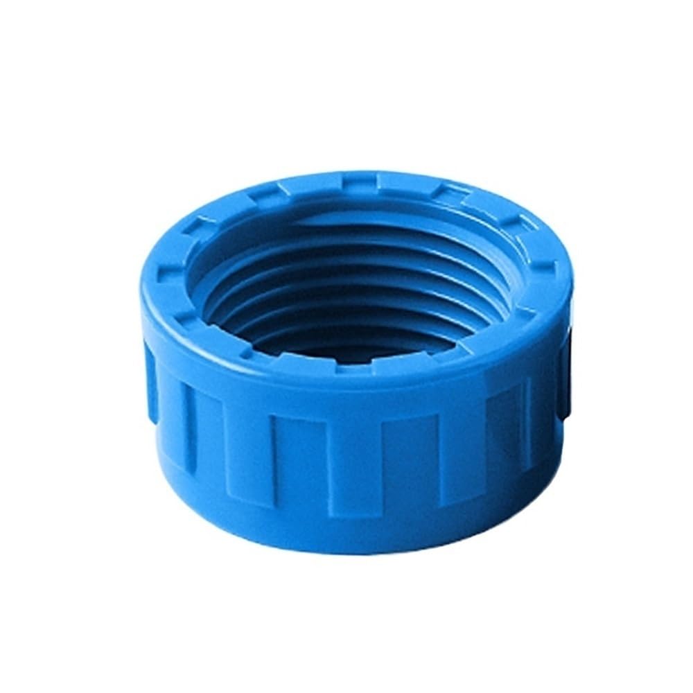 Threaded Pipe Connector PVC Female End Connector, Grey/Blue/White Screwed Pipe Adapter Cap, 20mm-63mm Water Tube Caps 5pcs(Blue,32mm)