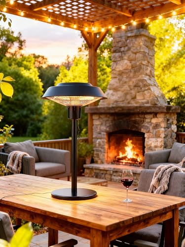 Electric Patio Outdoor Heater, 1500W Infrared Tabletop Heaters for Indoor Oudoor Use, IP...
