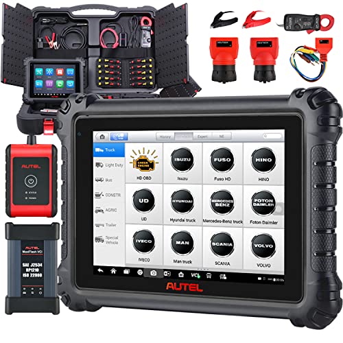Autel MaxiSys MS909CV Scanner, 2023 Top Intelligent Diagnostic Tool for Heavy Duty Truck, Topology, Upgraded of MS CV MS908CV, J2534 ECU Coding, Bi-Directional, Repair Guidance, 30+23 Reset Functions
