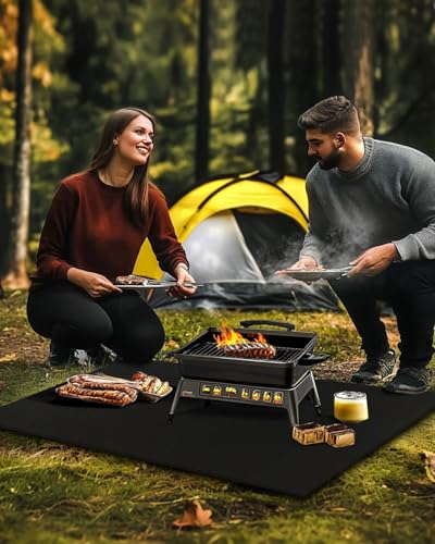 Image of 36x48in Carbon Felt Welding Blankets, Flame Retardant Fabric Material, 5MM Heat Shield Withstand High Temperature, Fireproof Mat for Soldering Brazing Plumbing, Insulation Pad for Grill Smoker