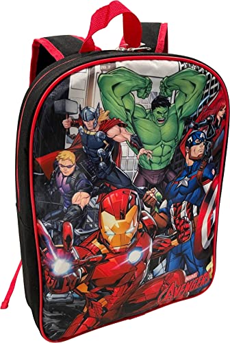 Ruz Avengers Boy's 15" Backpack (Black-Red) #TOP2
