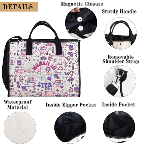 GJTIM Feminist Scientist Gift Female Stem Teacher Gift Women Empowerment Present Women In Stem Canvas Tote Bag3