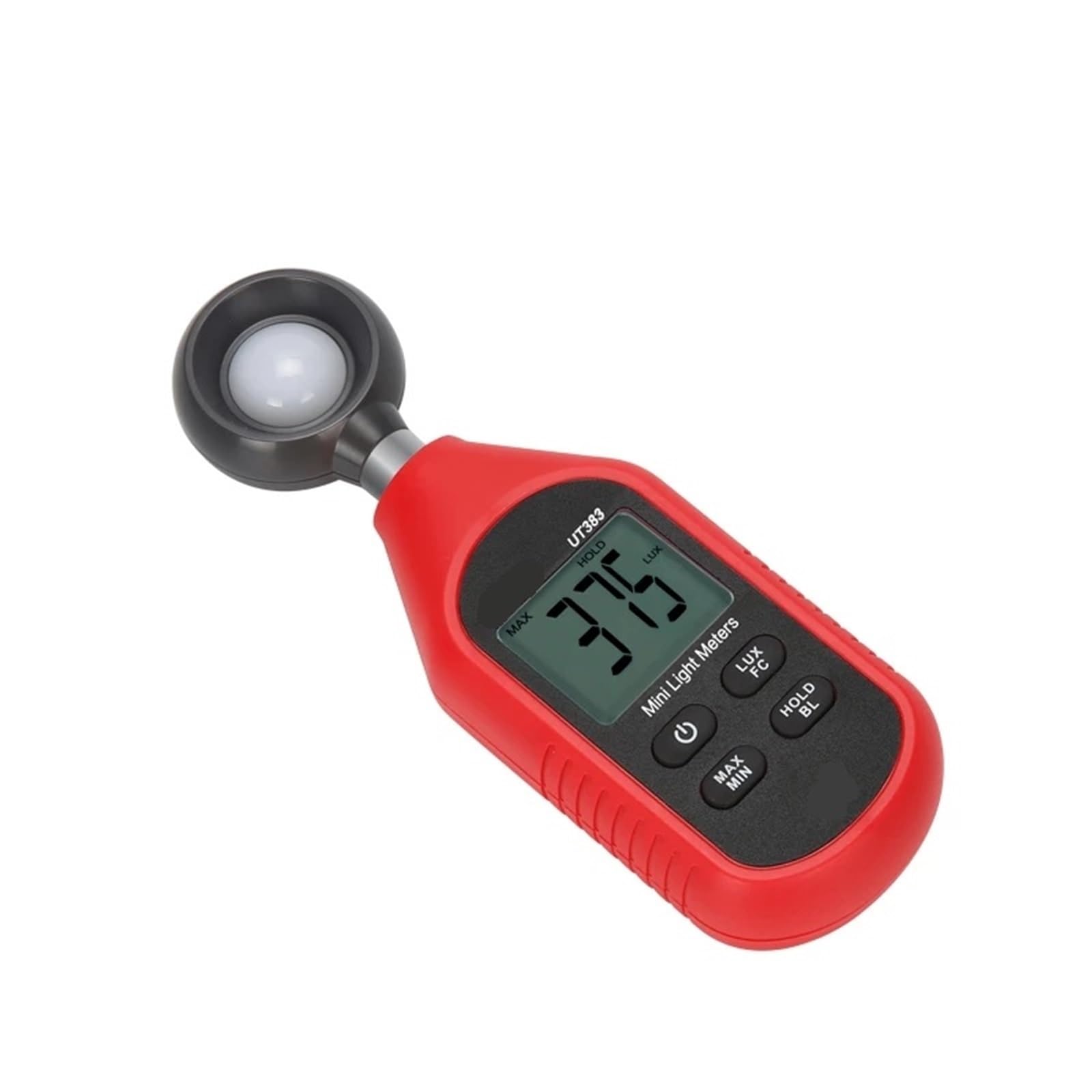Medidor de luz, UT383 Luxómetro Digital de 200.000 Lux Luminancia Lux FC Prueba Máx. Mín. Iluminómetros Fotómetro