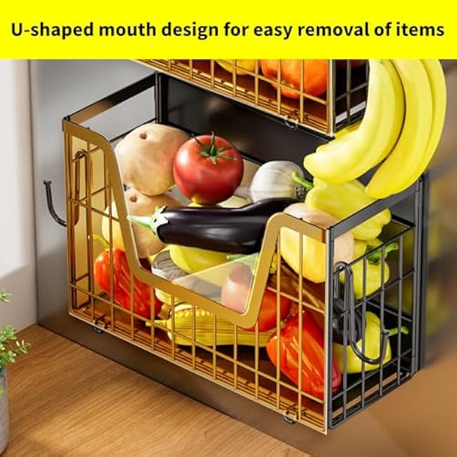 DREMAK Magnetic Shelf for Fridge, Laundry Room Organization and Storage, Fruit Potato & Onion Storage Bins, Pantry Kitchen Organizers and Storage, Magnetic Basket for Refrigerator