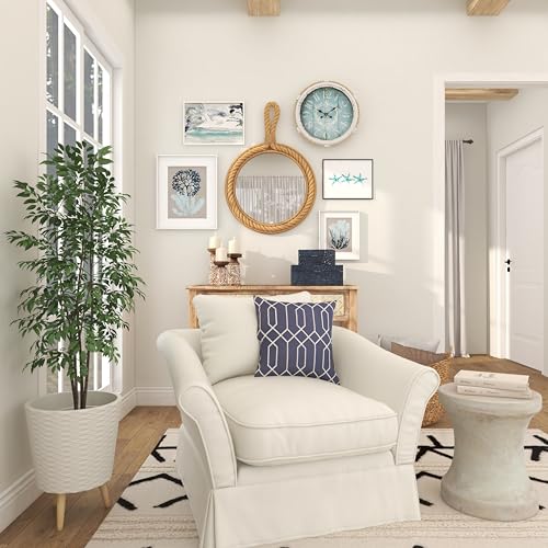 Deco 79 68570 Jute Rope Room Wall Mirror Small Twisted Rope Entryway Mirror With Handle, Wall Mounted Mirror 23 Inch X 2 Inch X 34" thumb #7