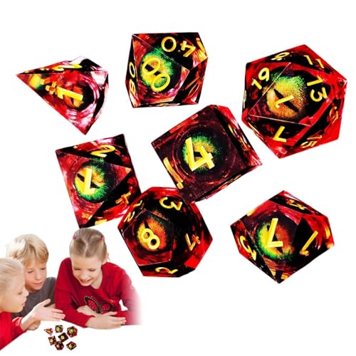 Dados poliédricos de juego de mesa pequeños y ligeros de resina