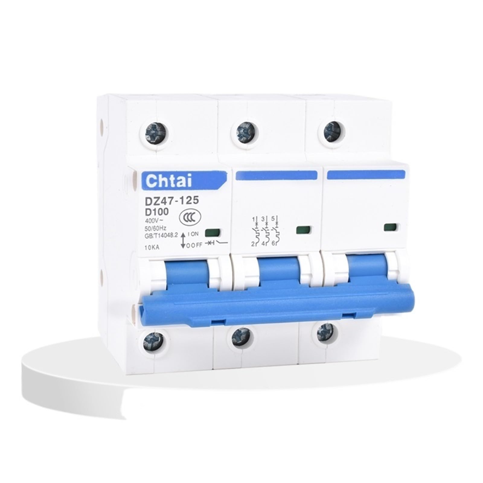 Disjoncteur 4P 125A tetrapolaire rail DIN pour tableau electrique triphase