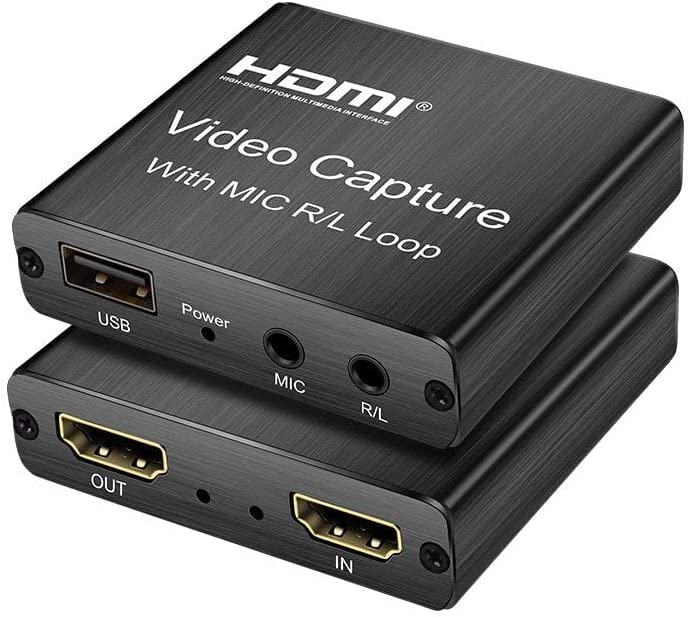 RuhZa 4k HDMI Video Capture with Mic R/L Loop HDMI to USB 2.0 Video Capture Board Game Record Live Streaming Broadcast Loop Output Compatible with PS4 Game Recording Device-image-31