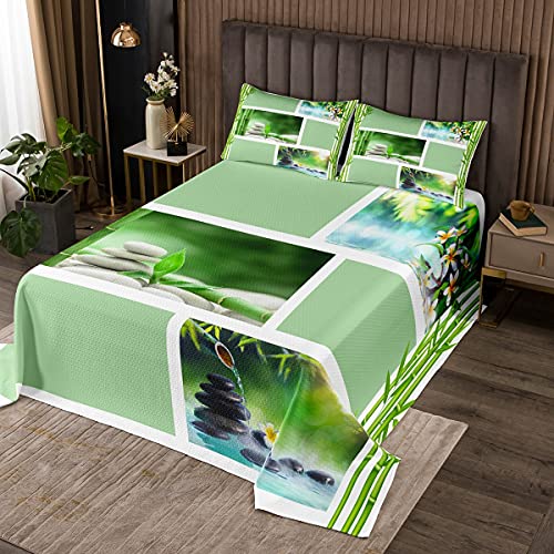 Juego de Colcha Zen de bambú Colcha Acolchada