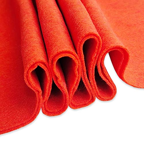 カラーフェルト、90x90cm大判フェルト、厚さ1.4mmのソフトクラフトフェルト、アート&クラフトプロジェクト用の大きなフェルト生地 (オレンジ)