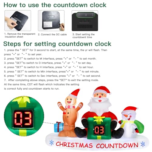 Alupssuc AL-8FT INFLATABLE CURLING COUNTDOWN 8 Ft Christmas Inflatable Outdoor Decorations thumb #2