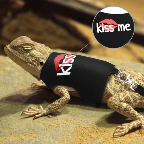 Image of PETKNOWS 2 Pack Bearded Dragon Harness and Leash Set, Escape Proof Adjustable Lizard Reptiles Harness Cute Lizard Reptile Small Animal Harness Clothes with 5FT Leash for Walking Outdoor