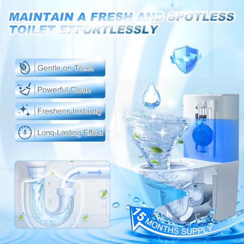 KIISIISO Automatic Toilet Bowl Cleaners Tablets,18 Pack Multipurpose Commercial Household Bathroom Cleaners,Long-lasting 300 brushes Toilet Cleaner, Pine Scent