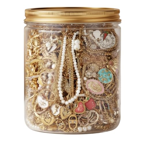 Striegro Pot à bijoux mystère en or de 25 pièces, pot à bijoux mystère vintage, styles vintage...