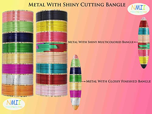 Base Metal Bangle Set for Women and Girls, Multi-Color, Pack Of 146