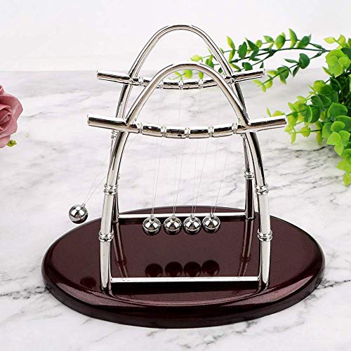 LanttAotte Desk Ball Newtons Cradle Metal Pendulum Steel Balance Ball for Physics Science Educationa