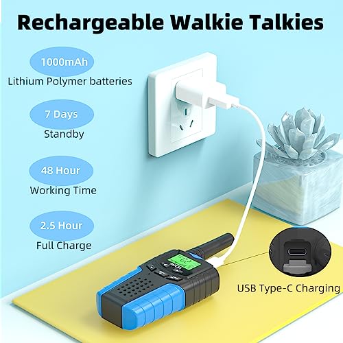 Mfcir Walkie Talkies For Kids Rechargeable 2 Pack,3 Miles Long Range 22 Channels 2 Way Radio Mini Kid Wakey Takey,Birthday thumb #1