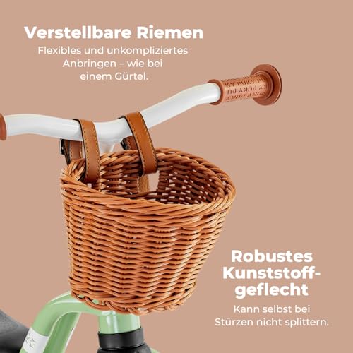 PUKY Chaos Korb S Braun | Flexibler Kinder Lenkerkorb | Handmade | Passend für Wutsch, Fitsch, PUKYmoto & Ceety | Stilvoll & Praktisch | Einfach zu befestigen | Robust & Wetterfest | Umweltfreundlich