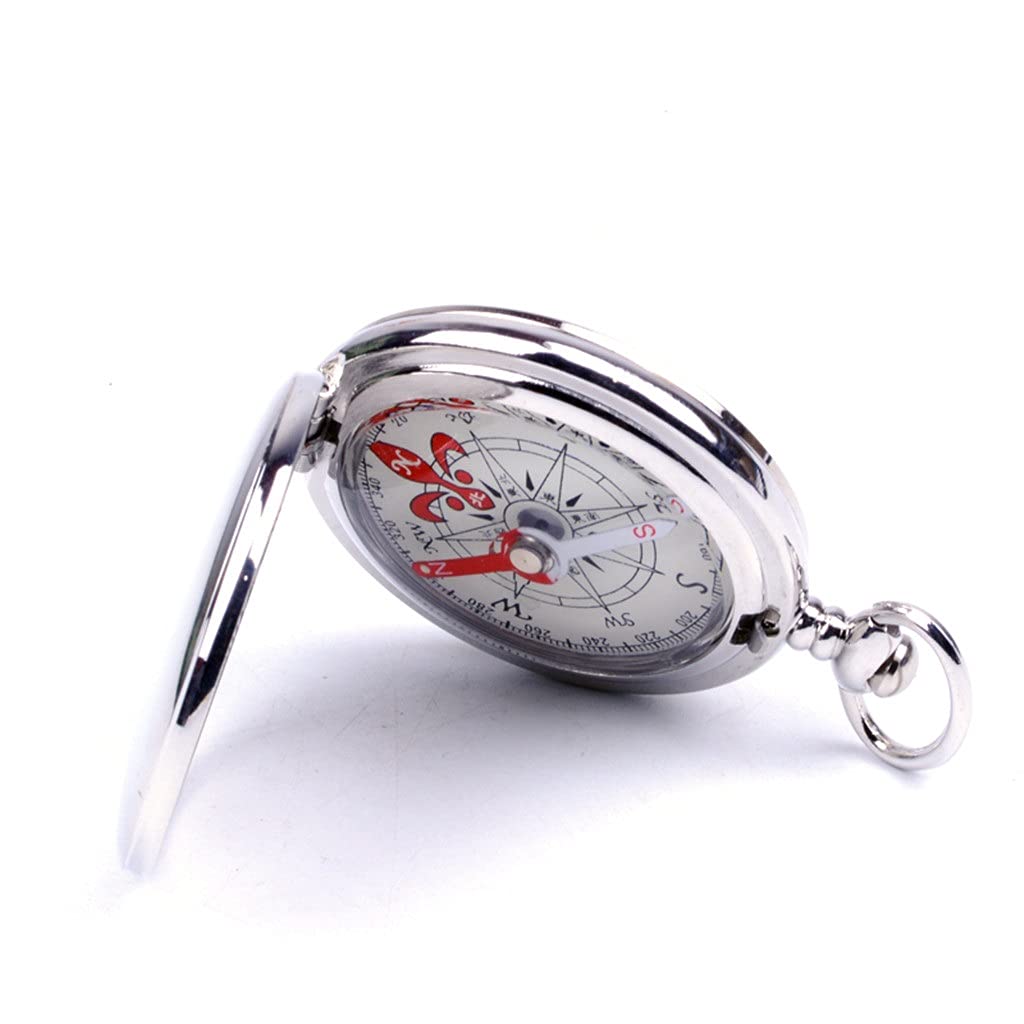 Reloj De Bolsillo Brújula Abatible Brújula De Navegación Portátil para Senderismo Luminoso En La Oscuridad Navegación Brújula De Coche Llavero