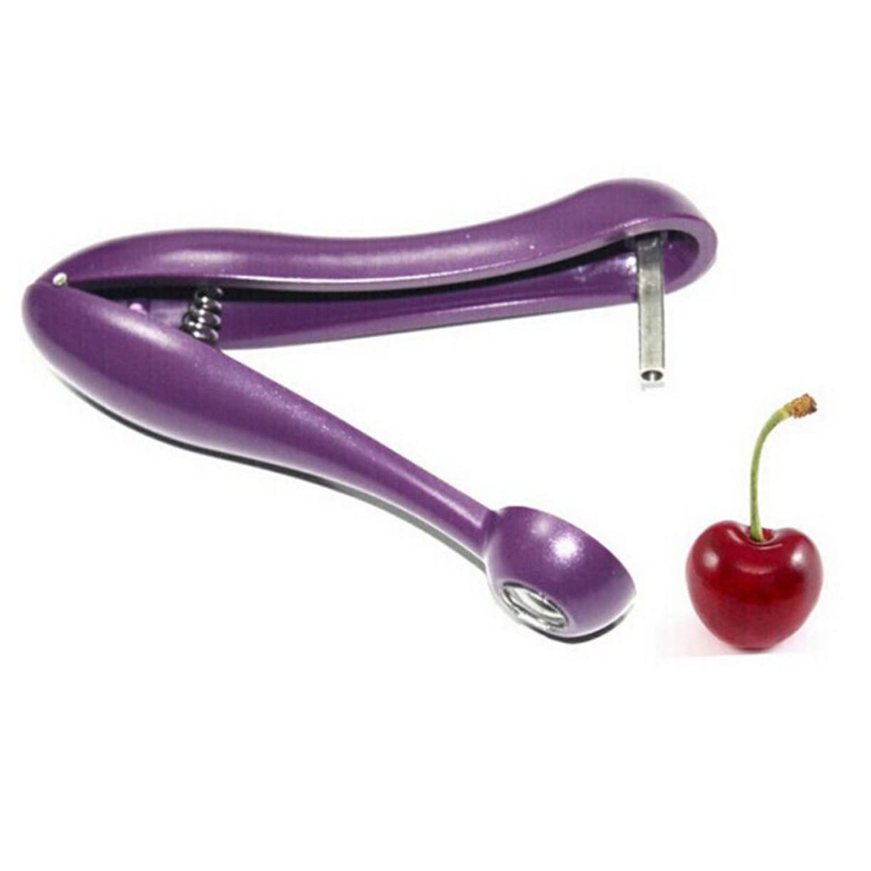 MAGICLULU Cherry and Olive Pitter Corer Ergonomic Fruit Seeder Tool with Spring Loaded Mechanism for Easy Cherry Removal Random Color Design Kitchen Gadget for Quick Fruit