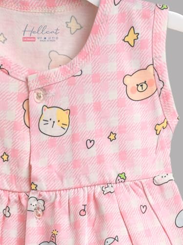 Image of HELLCAT 100% Cotton Baby Frock Dress for Girls - Pack of 5, Soft & Trendy, Sleeveless