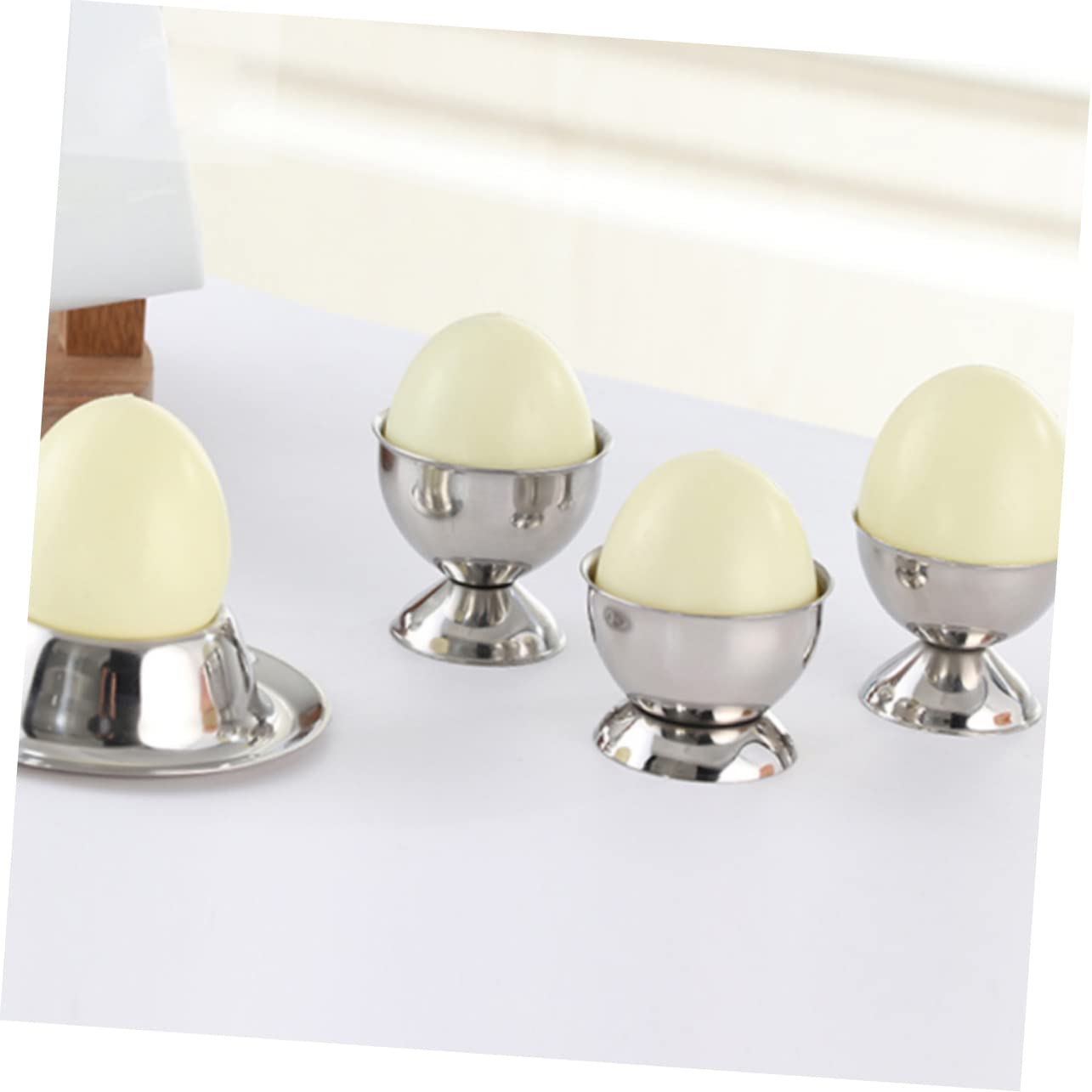 FONDOTIN Boiled Egg Stand Egg Holder Stainless Steel Cup Holder Tray Counter for Kitchen