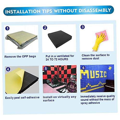 6 piezas Paneles acústicos absorbentes para insonorización y reducción de ruido para estudio de grabación miniatura 2