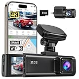 REDTIGER 4K Dash Cam Front and Rear, STARVIS 2 Sensor, 64GB Card Included, 4K/2.5K+1080P Dual Dash Camera for Cars Built-in WiFi GPS, 3.18 Inch IPS Screen, 170° Wide Angle, Parking Monitor (F7N Pro)