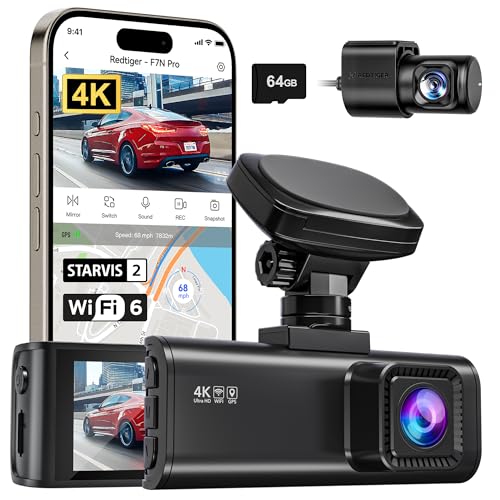 REDTIGER 4K Dash Cam Front and Rear, STARVIS 2 Sensor,
