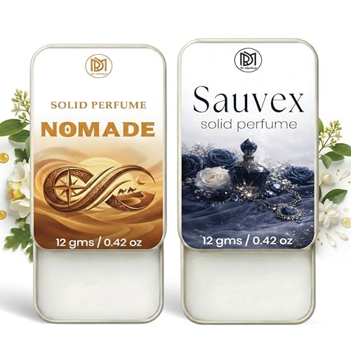 Image of Dr.Mashur Solid Perfume |Nomade&Sauvex Alcohol Free Wax Perfume Balm, Long Lasting | Pocket Tin 12g, Pack Of 2| Non Greasy Smooth Glide, Travel Friendly Men And Women