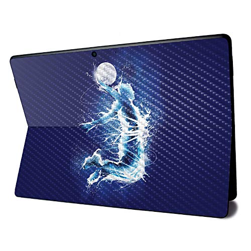Image of MightySkins Carbon Fiber Skin for Microsoft Surface Pro X - Jump to The Moon | Textured Carbon Fiber Finish | Easy to Apply, Remove, and Change Styles | Made in The USA (CF-MISURPRX-Jump to The Moon)