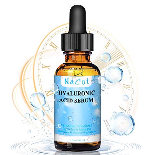 Hyaluronic Acid Serum for Face - Pure Hyaluronic Acid Face Serum with Organic Aloe, Vitamin C & E Hydrating ＆ Anti Aging Serum Give You Hydration, Moisture, Non-greasy & Smooth Skin for Face Serum