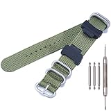 MCXGL 変換 RAF ナイロンストラップ + アダプタ カシオ GShock MIL-SHOCK シリーズ用 16mm 16mm Army Green + Silver Buckle