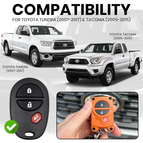 Image of for Toyota Key Fob Cover with Built-in Bottle Opener - Rugged Protective Shell for Tundra (2007-2017) & Tacoma (2005-2015) - Enhanced Grip & Durability - Key Fob Replacement Shell - Custom Colors