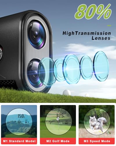 Image of Golf Rangefinder with Slope, 1200 Yards Range Finder Golf, 7X Magnification Laser Rangefinder with Flag Pole Locking Vibration, Rechargeable Range Finder with Magnet Stripe, Golf Accessories for Men