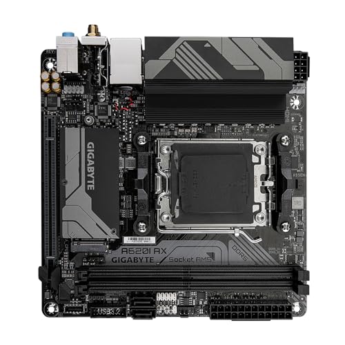 GIGABYTE A620I AX Scheda madre - Supporta CPU AMD Ryzen 8000, VRM digitale a 5+2+1 fasi, fino a 6400MHz DDR5 (OC), 1xPCIe 4.0 M.2, Wi-Fi 6E, LAN 2.5GbE, USB 3.2 Gen 2 - Scheda madre - Immagine 3
