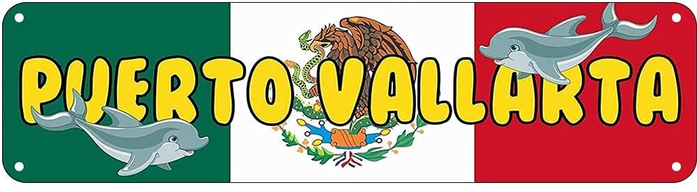 Jkfcbftp A527 Puerto Vallarta Street Signs Aluminum Metal Plaque Rustic Tin Sign Retro Wall Decor 4X16 Inch