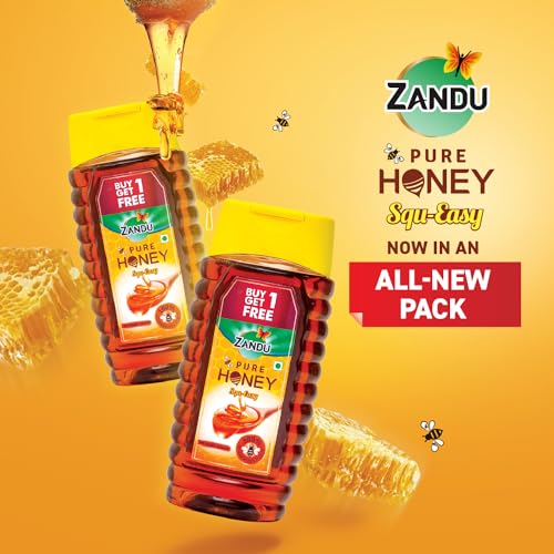 Image of Zandu Pure Honey Squ-Easy (Buy 1 Get 1 Free), 800 g (400 g + 400 g)