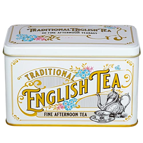 New English Teas Vintage Victorian Ivory Tea Caddy with 40