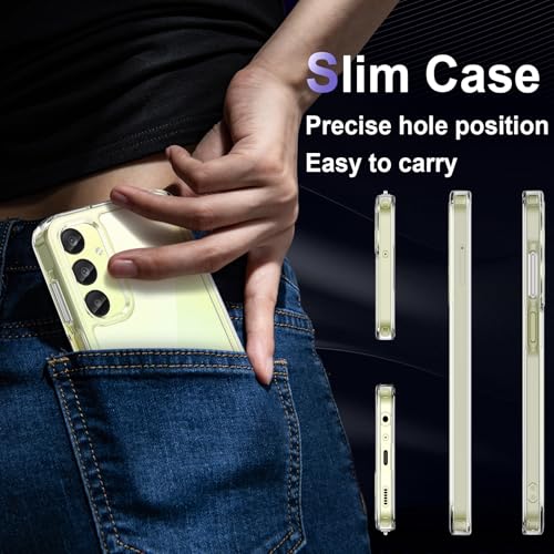 Image of Case for Samsung Galaxy A25 5G, Military Grade Drop Protection Phone Case, Yellowing Resistant, Anti-Scratch Hard PC Back, Shockproof Hard Ultra-Thin Protective Cover, Clear