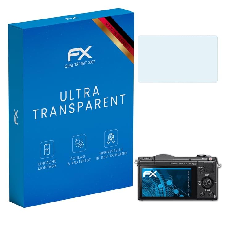 atFoliX Screen Protection Film compatible with Sony Alpha a5100 ILCE-5100 Screen Protector, ultra-clear FX Protective Film (3X)