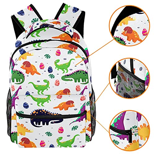 Sac à dos ordinateur portable à motif dinosaure mignon, le choix multicolore et décontracté