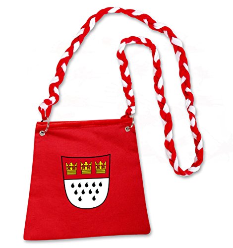 narrenwelt Tasche Köln rot Beutel Koeln-Tasche mit Wappen Umhängetasche Kölsch mit Umhängekordel rot/Weiss, ca 17 x 19 cm Cover