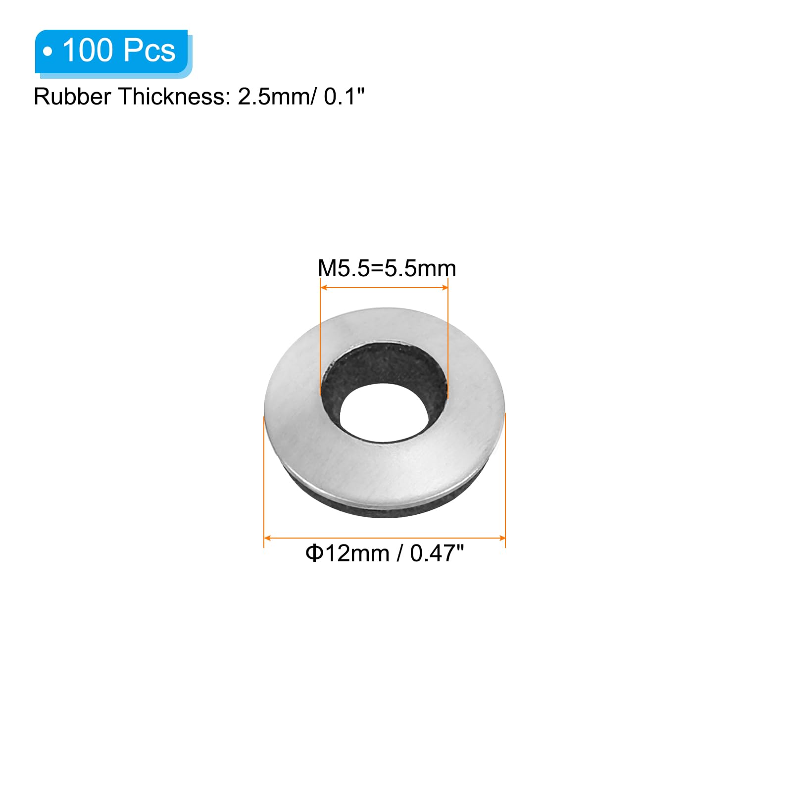 PATIKIL 304 Stainless Steel EPDM Bonded Sealing Washers - Image 2