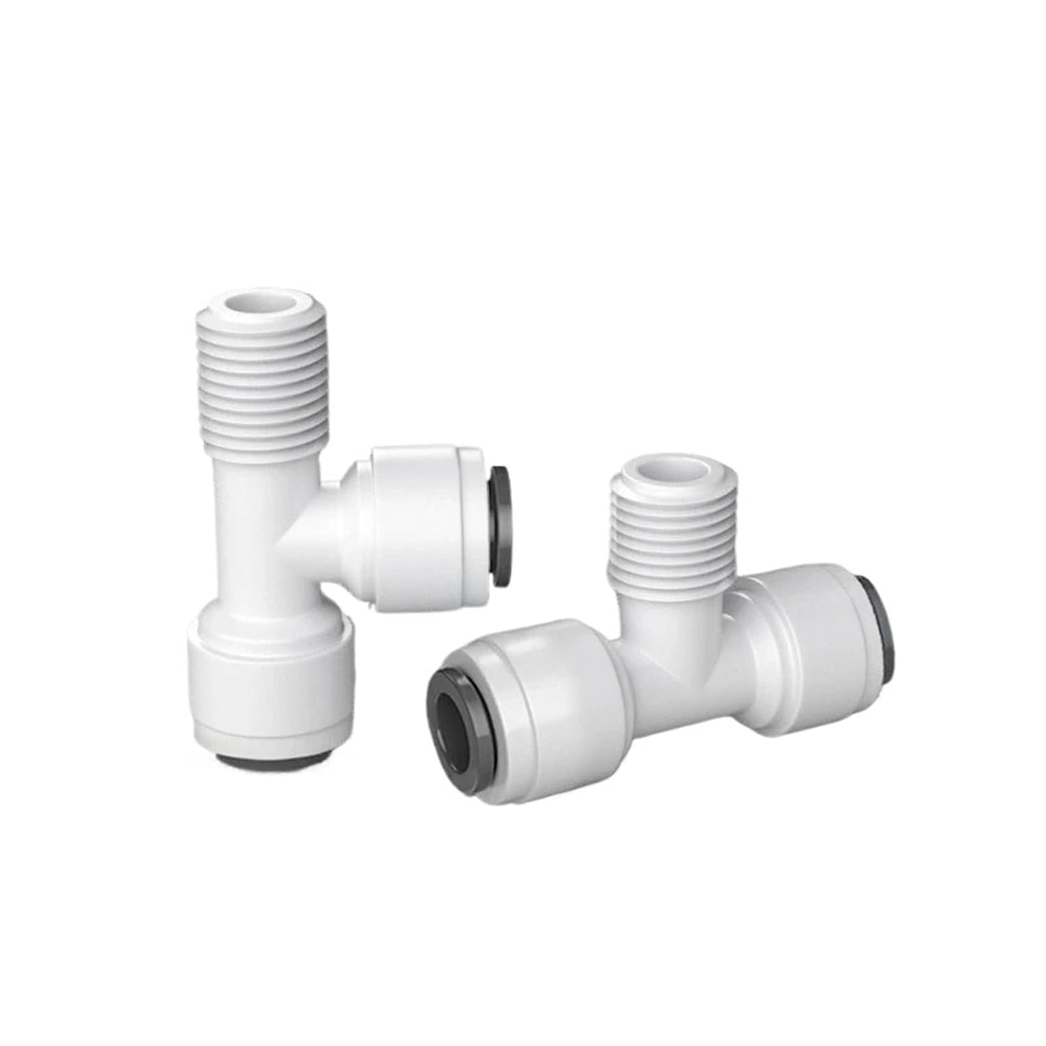 T-Type Tee RO Water Fitting – Male to Female Thread Quick Connect 1/4 Inch 3/8 Inch Hose Pipe Connector for Water Filter and Reverse Osmosis System Parts(JSQMK049,1 pc)