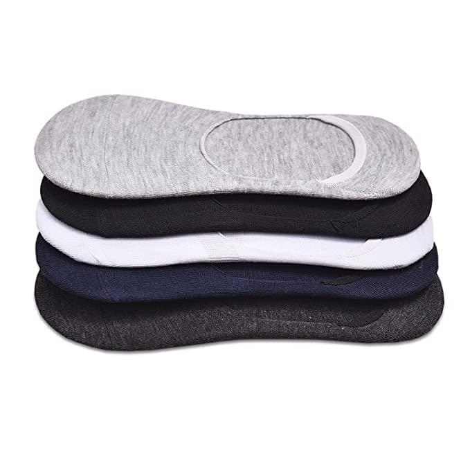 Image of Santosh Enterprises Unisex Ankle Socks No Show Socks, Loafer Sneakers Low Cut Cotton Black Grey Socks With Non Slip Grips (Free Size)