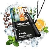 BIOVIKOTING Upgraded Diffuser Pen 4-Pack, All-Natural Flavored Air for Quitting Smoking, Freshens Breath & Relieves Cravings, Portable & Smokeless, Variety Pack Mint Included